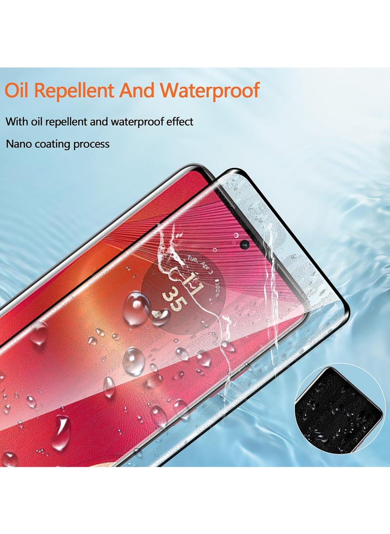 Generic - 1+1Pack Screen Protector for Moto Edge 50 Fusion 5G, 3D Film with Camera Lens Protector, 9H Hardness, Shatterproof, Bubble Free for Moto Edge 50 Fusion Tempered Glass, Case Friendly - Image 1