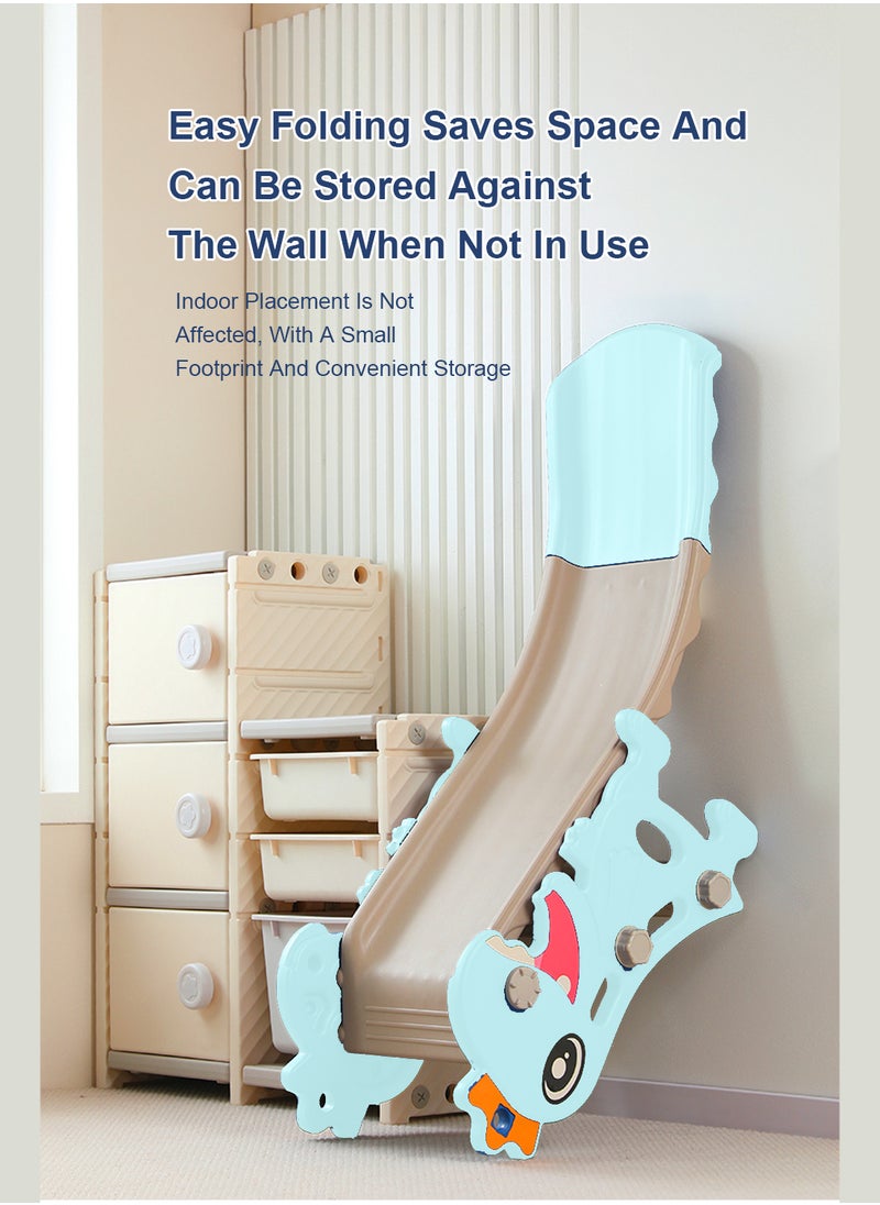 MaBaby Children's Slide Indoor Household Small Kids Slide for Toddlers Folding Indoor Freestanding Slide Easy Assemble Children Climber Playset Toy Climber Freestanding Toddler Slide Basketball Hoop  - Image 4