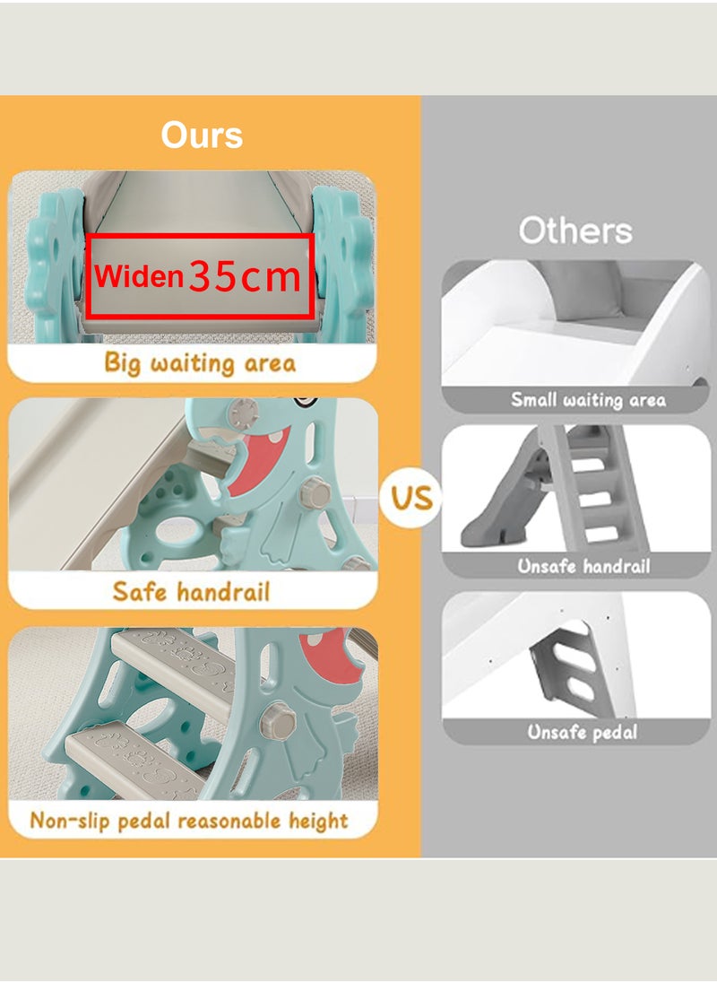 MaBaby Children's Slide Indoor Household Small Kids Slide for Toddlers Folding Indoor Freestanding Slide Easy Assemble Children Climber Playset Toy Climber Freestanding Toddler Slide Basketball Hoop  - Image 3
