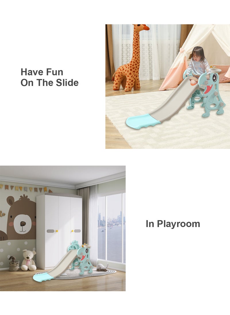 MaBaby Children's Slide Indoor Household Small Kids Slide for Toddlers Folding Indoor Freestanding Slide Easy Assemble Children Climber Playset Toy Climber Freestanding Toddler Slide Basketball Hoop  - Image 2
