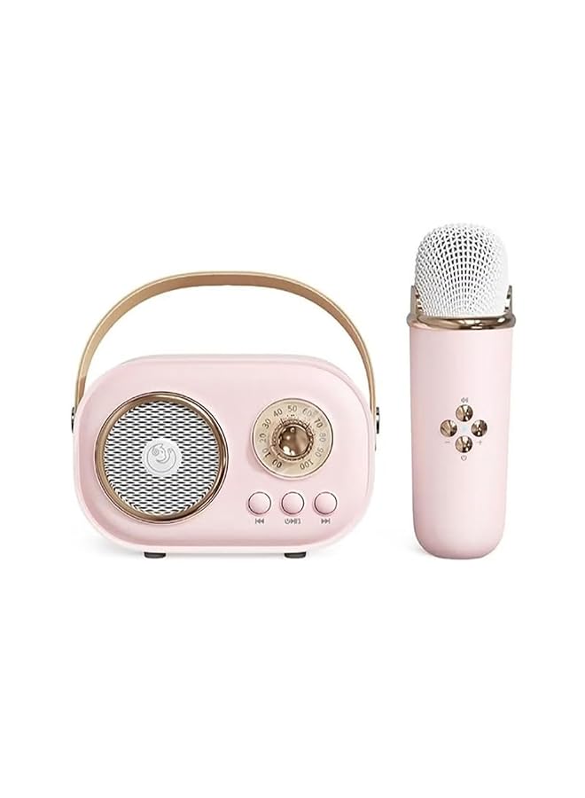 Karaoke Portable Wireless Bluetooth Speakers With Microphone One Click Original Vocal Elimination Auto Connection At Startup For Family Gatherings And Entertainment