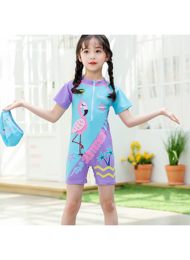 Children's Swimwear Girls' One-piece Quick-drying Sunscreen Medium And Large Children's Swimwear For Children And Girls Korean-style Hot Spring Baby Swimwear