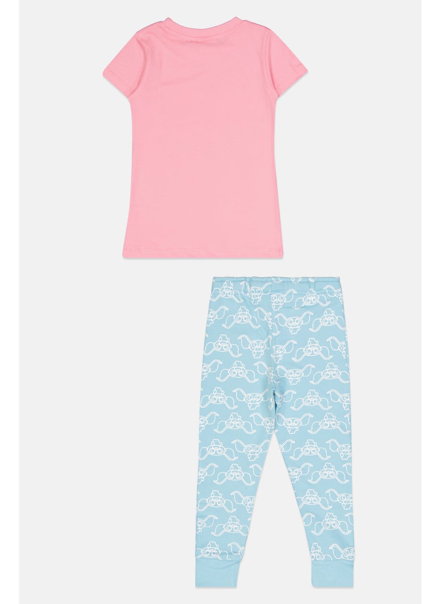 Gremlins Toddlers Girl 2 Pieces Graphic Printed Top And Bottom Pajama Set, Pink  - Image 2
