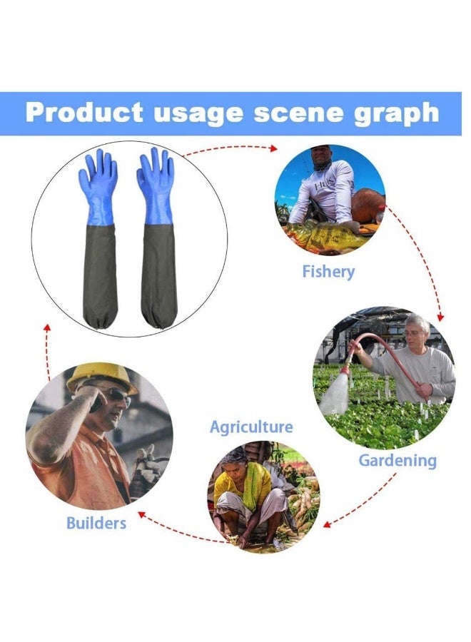 Plastic Gloves Pond Cleaning Gloves Drainage Gloves Full Arm Gloves Elastic Band PU Gloves Wear Resistant Waterproof - Image 5
