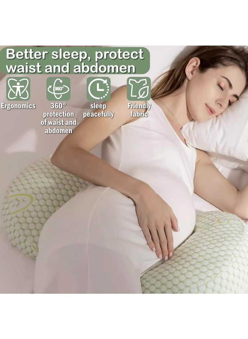 Rock Pow Pregnancy Pillow, Maternity Pillow for Pregnant Women, Soft Maternity Pillow with Detachable & Adjustable Pillow Cover, HIPS Legs  - Image 3