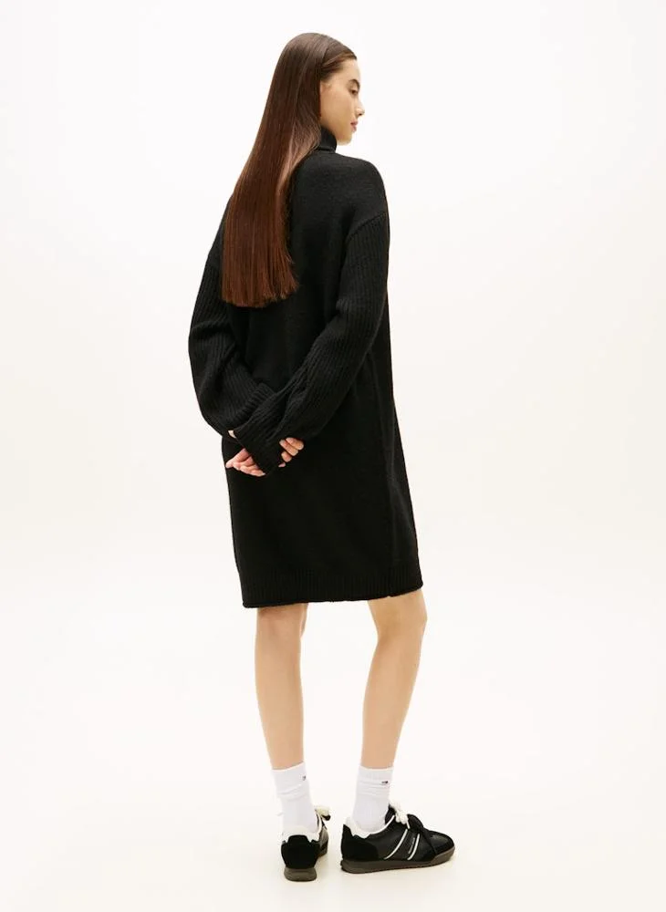 TOMMY JEANS Flag High Neck Long Sleeve Mini Dress