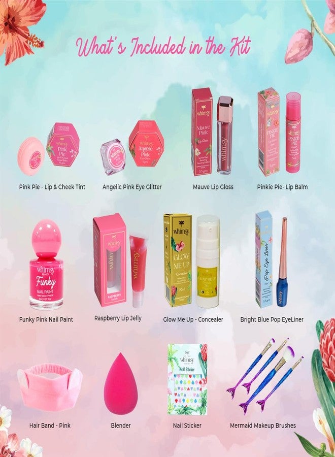 Whimsy Makeup Kit for kids, Preteen and Teen Girls | Girls safe Makeup Set | skin friendly Children Makeup Kit (Pack of 14) - Image 4