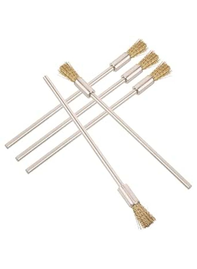 Automotive Copper Wire Brush Set 5pcs Extended Handle Nylon Bristle for Rust Removal - Image 1