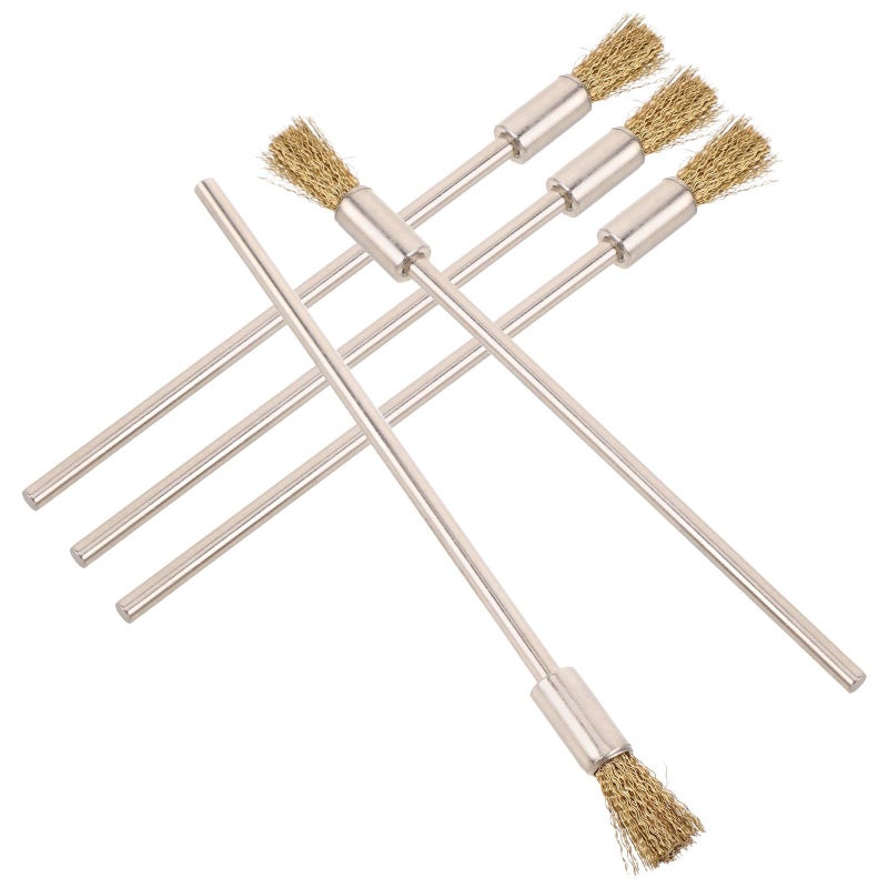 Automotive Copper Wire Brush Set 5pcs Extended Handle Nylon Bristle for Rust Removal - Image 2