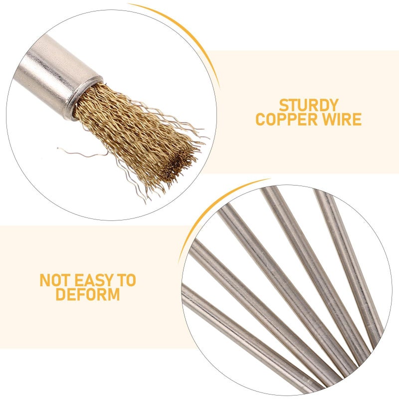 Automotive Copper Wire Brush Set 5pcs Extended Handle Nylon Bristle for Rust Removal - Image 4