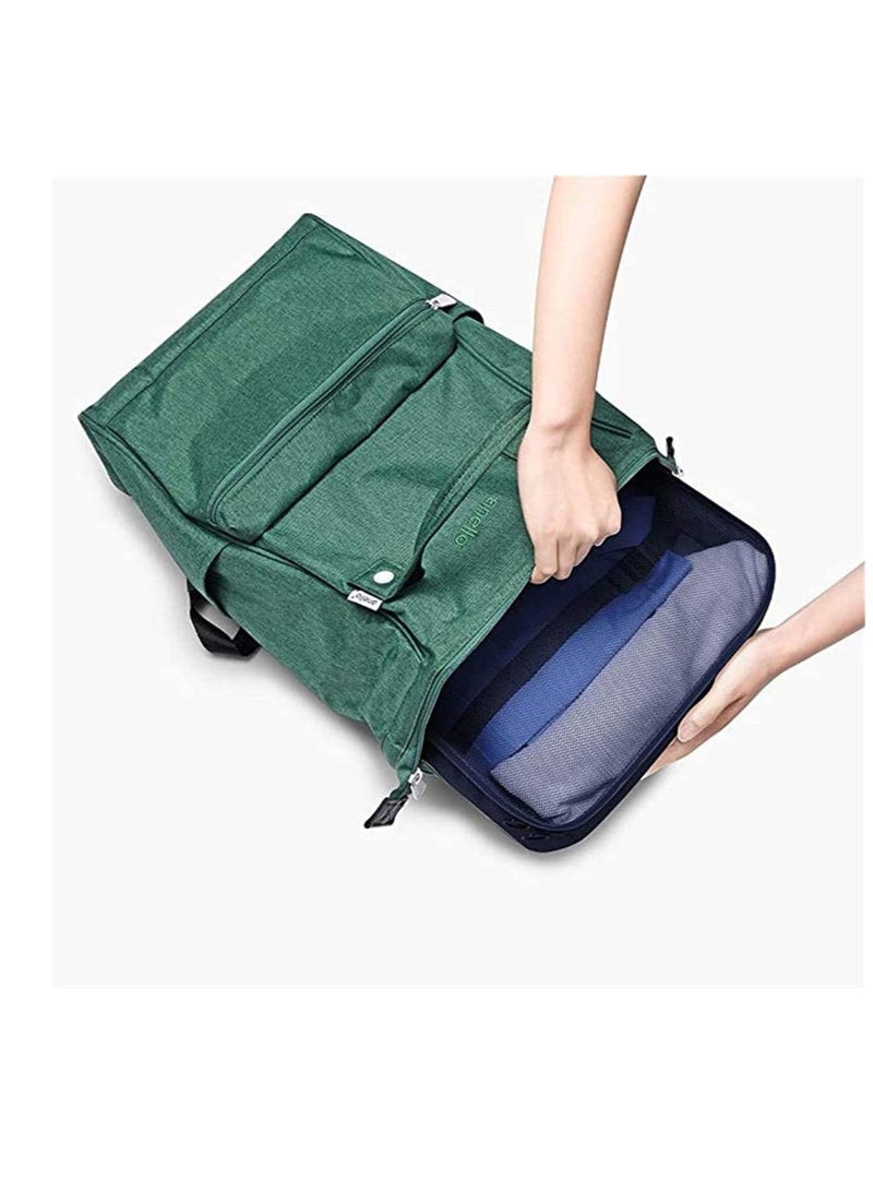 DUNISO 7Pcs Travel Clothes Storage Waterproof Bags Portable Luggage Organizer Pouch Packing Cube Local Storage Bags（Navy blue） - Image 5