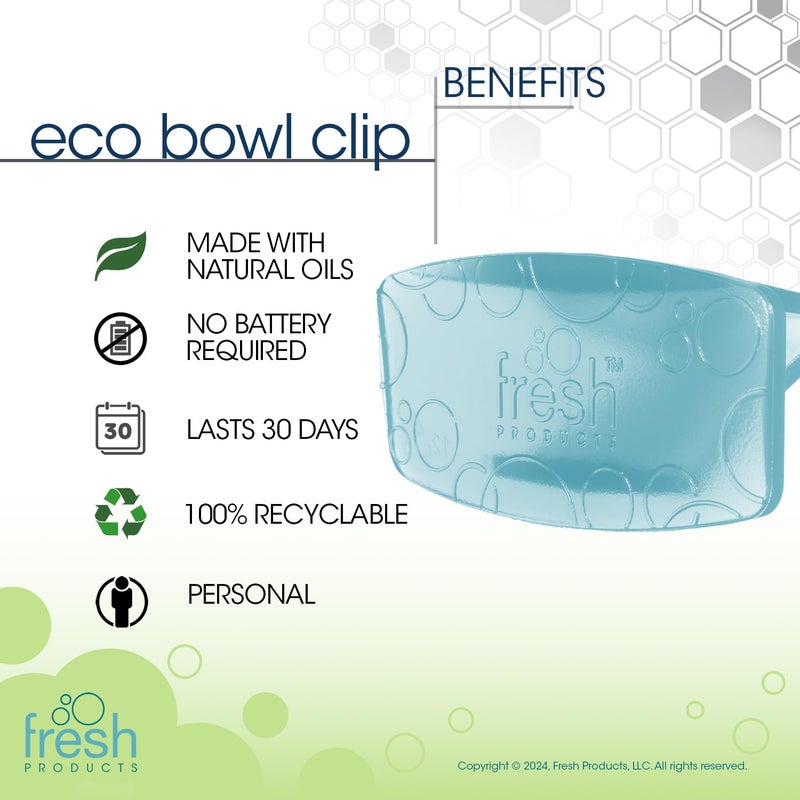 Fresh Products Eco Bowl Clip 2.0 Toilet Bowl Air Freshener, Ocean Mist Scent, 4 Clips - Image 5