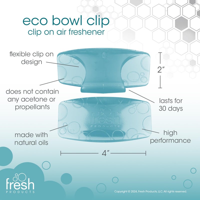 Fresh Products Eco Bowl Clip 2.0 Toilet Bowl Air Freshener, Ocean Mist Scent, 4 Clips - Image 2
