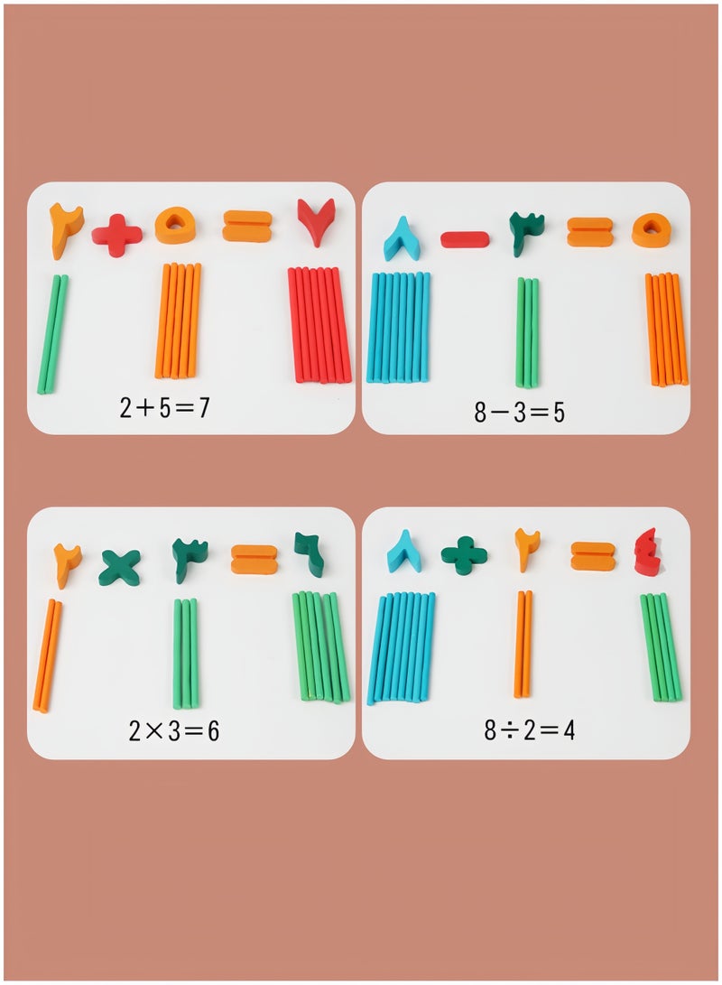 Eilimi Arabic Numbers,Early Childhood Education,Educational Counting Sticks Children'S Arithmetic Learning Box,Montessori Mathematics Addition And Subtraction Toys,Building blocks,mental exercise - Image 5