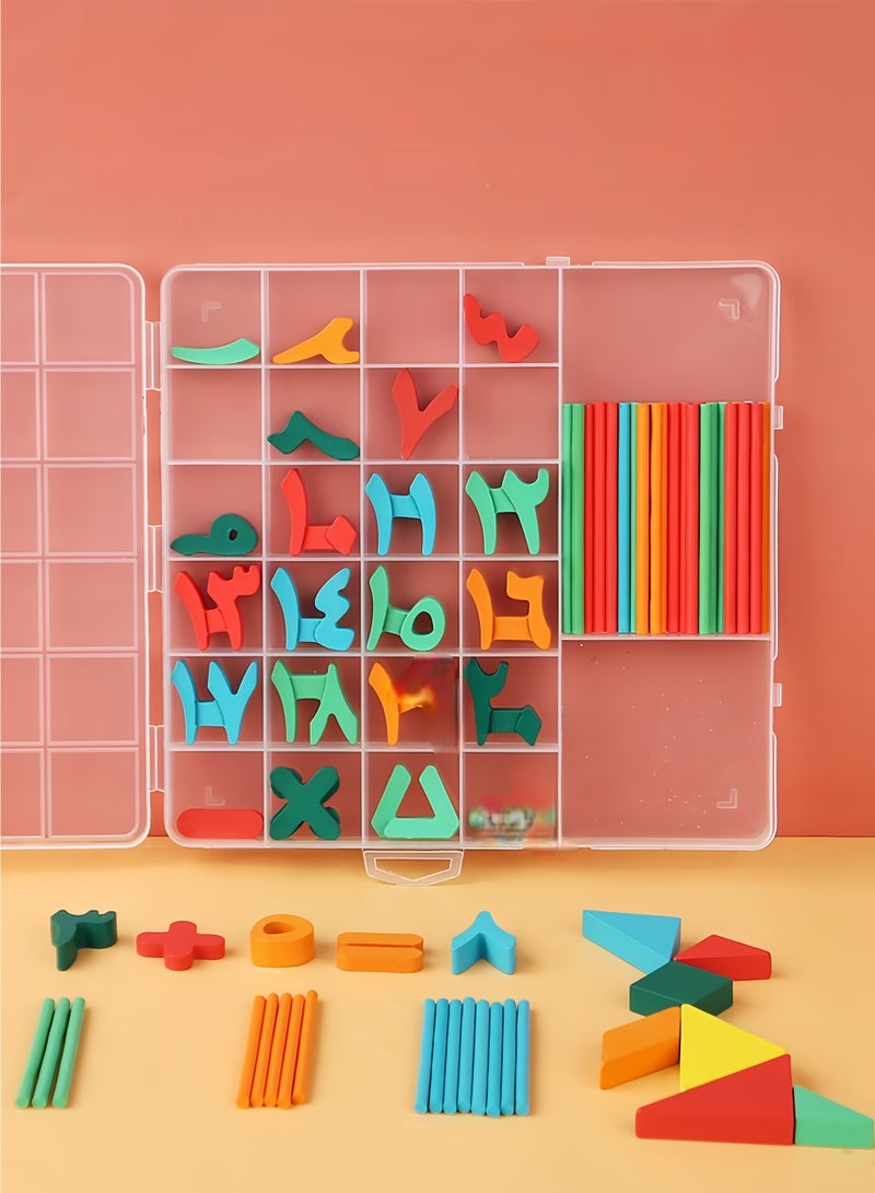 Eilimi Arabic Numbers,Early Childhood Education,Educational Counting Sticks Children'S Arithmetic Learning Box,Montessori Mathematics Addition And Subtraction Toys,Building blocks,mental exercise - Image 2