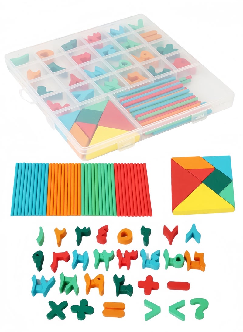 Eilimi Arabic Numbers,Early Childhood Education,Educational Counting Sticks Children'S Arithmetic Learning Box,Montessori Mathematics Addition And Subtraction Toys,Building blocks,mental exercise - Image 1