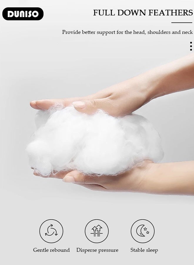 DUNISO Simple Fashion Summer Cooling Bed Pillows for Sleeping  Comfortable Breathable Soft Fluffy Filled Cool Pillow with Washable Removable Cover for Sofa,Bed  - Image 4