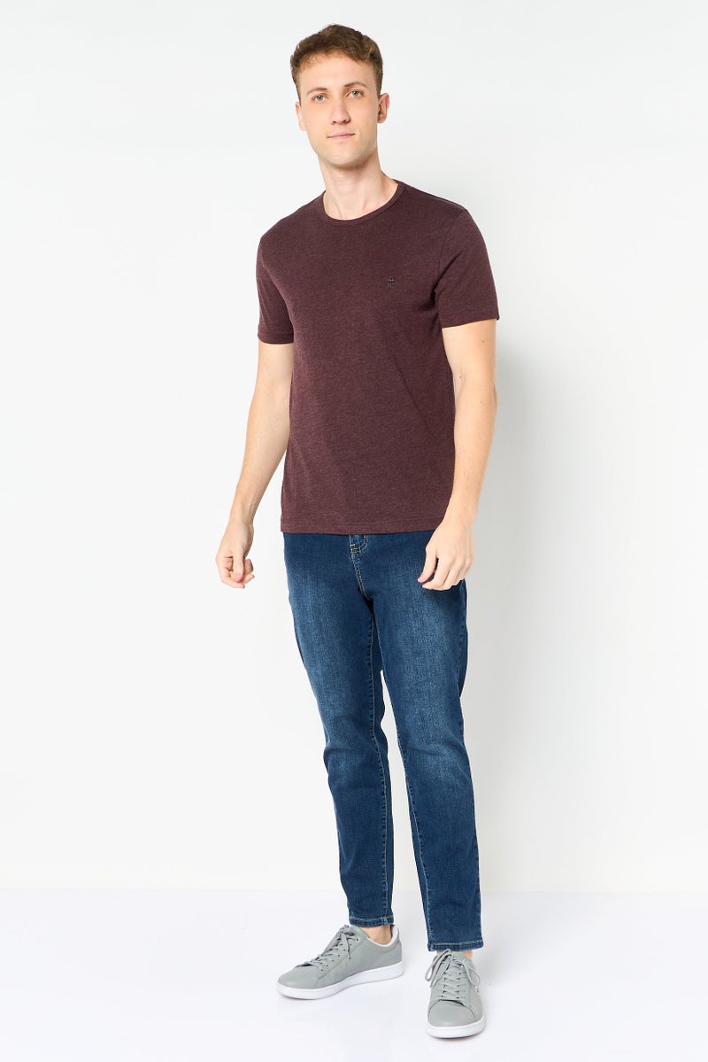 French Connection Men Crew Neck Short Sleeve Brand Logo T-Shirt, Dark Purple - Image 4