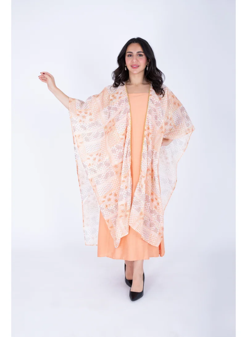 اكسا جلابية قصيرة بتصميم شال عصري