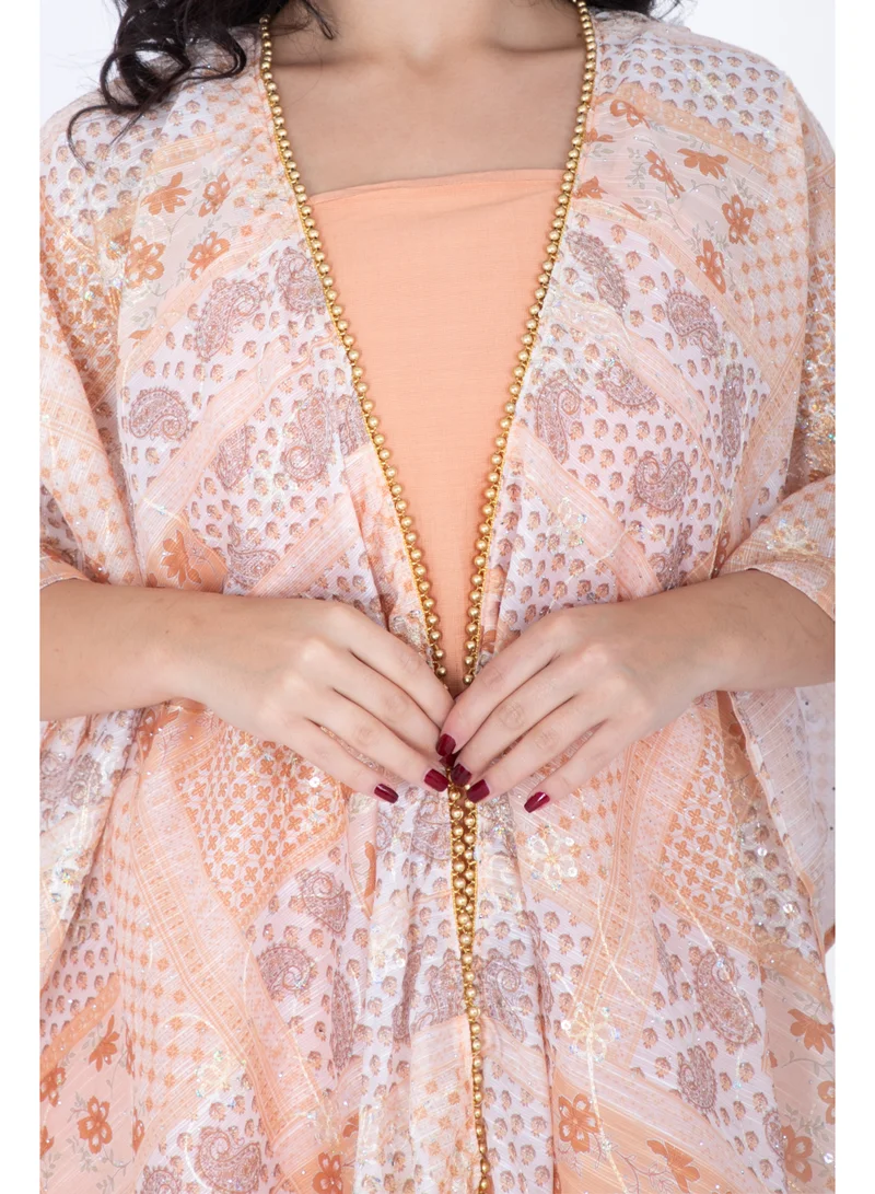 اكسا جلابية قصيرة بتصميم شال عصري