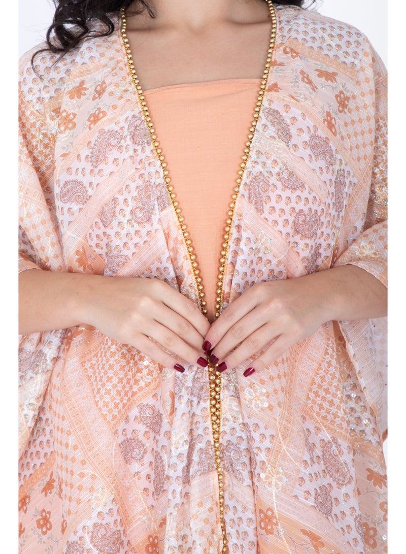 اكسا جلابية قصيرة بتصميم شال عصري - Image 2