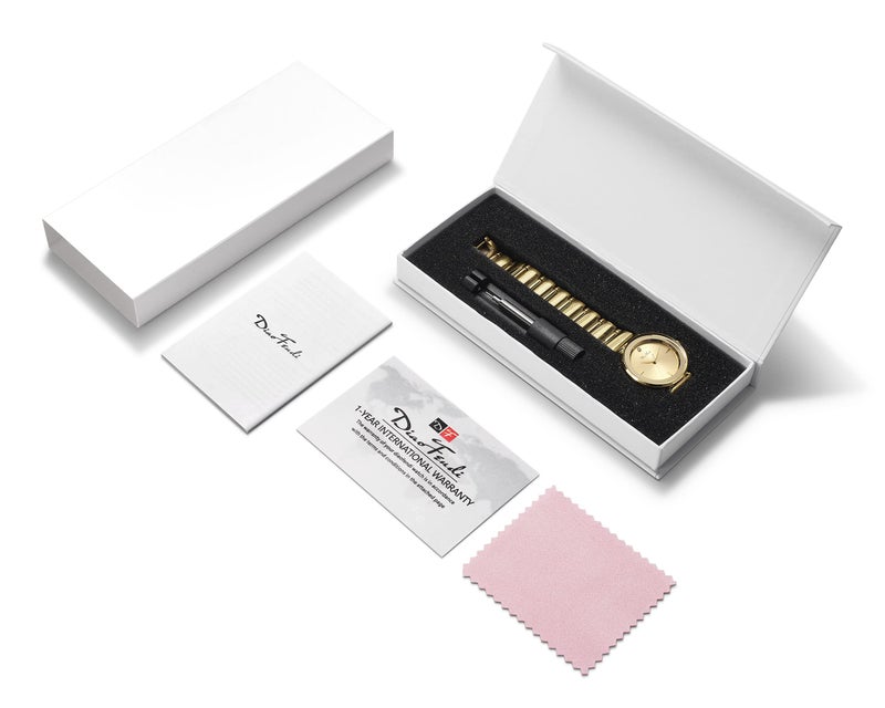 Diaofendi Gold Bracelet Watches for Women Vintage Ladies Quartz Wrist Watches Stainless Steel Band Womens Gold Watch Luxury Tools Included (Suit-Gold) - Image 5