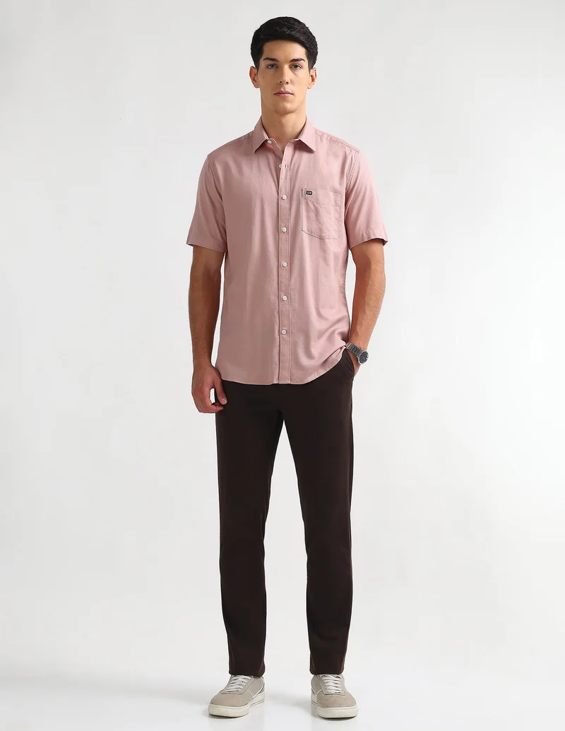 Arrow Peach Dobby Regular Fit Shirt for Men | Best Price UAE
