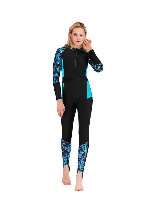 NIBEMINENT Stretchable Long Sleeve Contrast Swimwear One Piece Multicolour  - Image 2