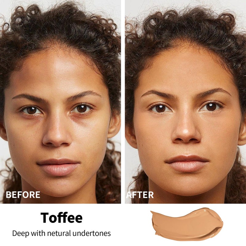 FV 2 Pack Waterproof Foundation, Lightweight & Medium Coverage Foundation with Matte Finish, Oil Control Long Lasting Liquid Foundation Makeup for Oily Normal Skin (Toffee, 1.05 fl.oz) - Image 2