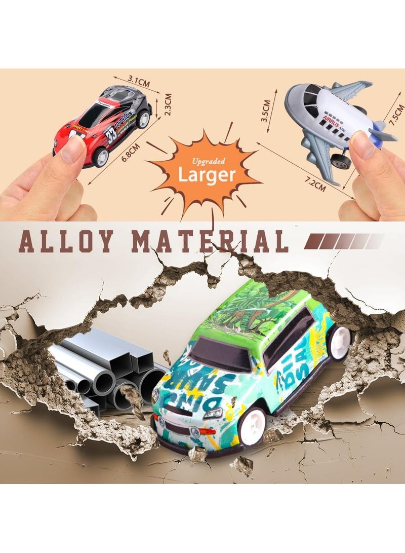 30 Pcs Pull Back Toy Cars Airplanes with Storage Box, Alloy Mini Race Push and Pull Back Cars Planes Vehicles Toys for Kids, Party Favors Toy Cars Suitable for 3+ Years Old Kids - Image 4