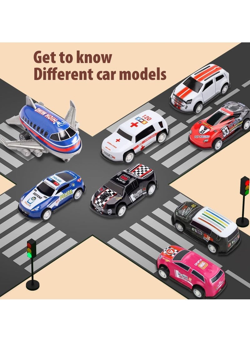 30 Pcs Pull Back Toy Cars Airplanes with Storage Box, Alloy Mini Race Push and Pull Back Cars Planes Vehicles Toys for Kids, Party Favors Toy Cars Suitable for 3+ Years Old Kids - Image 5