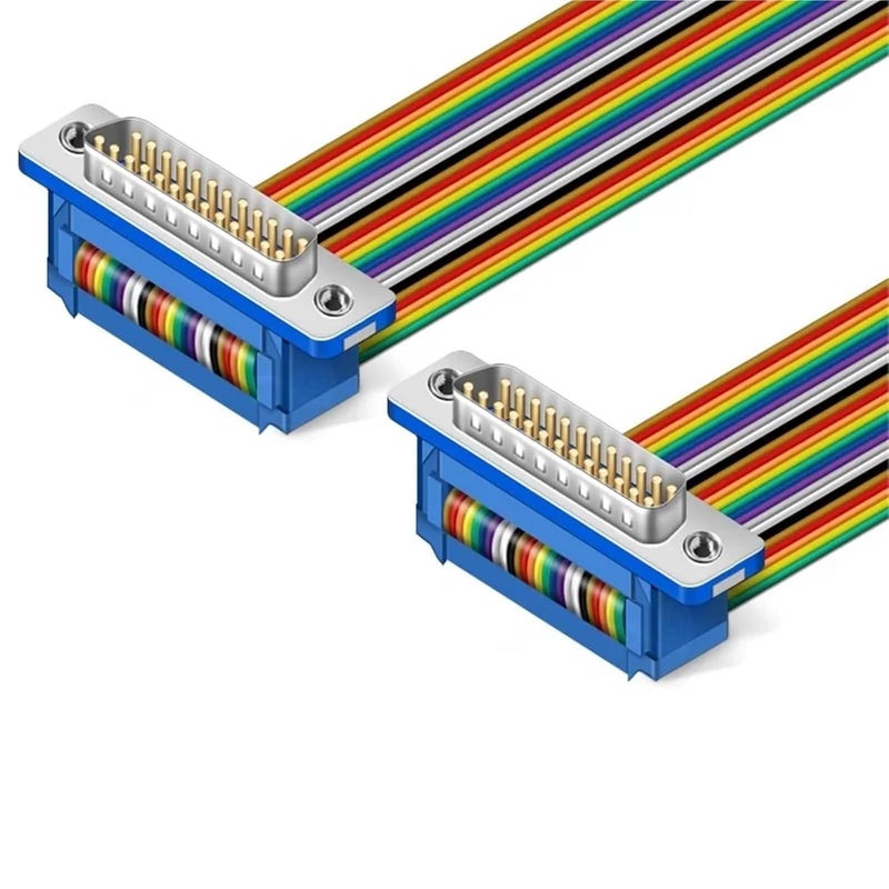 DIDC DB25 Pin Ribbon Cable DIDC-25P Male Female Flat DR25 Connector Line(2m,M to M) - Image 1