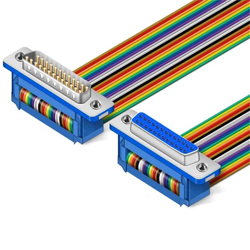DIDC DB25 Pin Ribbon Cable DIDC-25P Male Female Flat DR25 Connector Line(2m,M to M) - Image 2