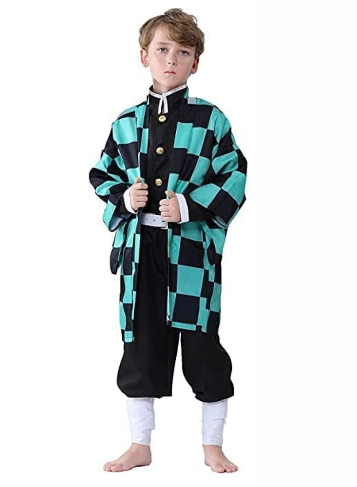 Al Aoyama Kimono Tanjiro Robes  Uniform with Full Cosplay Set for Girls Boys Kids Adult  Party Set - Image 1