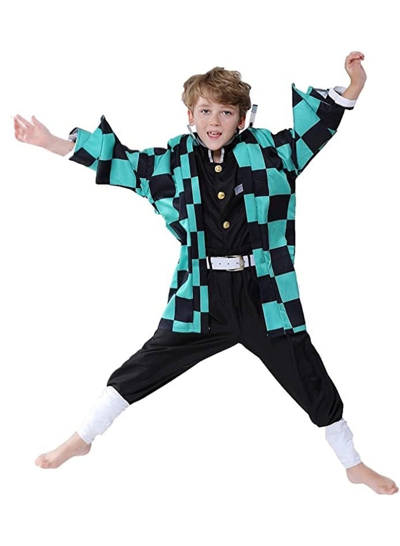 Al Aoyama Kimono Tanjiro Robes  Uniform with Full Cosplay Set for Girls Boys Kids Adult  Party Set - Image 4
