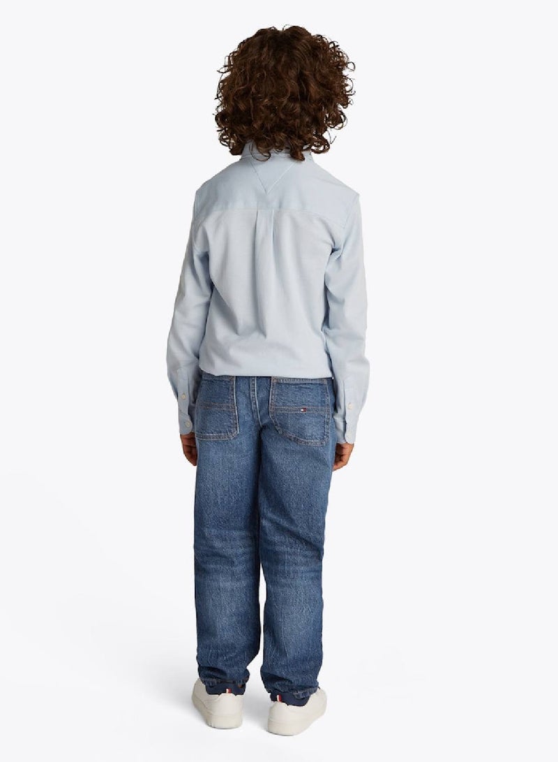 TOMMY HILFIGER Boys' Relaxed Jeans - Cotton, Blue - Image 3