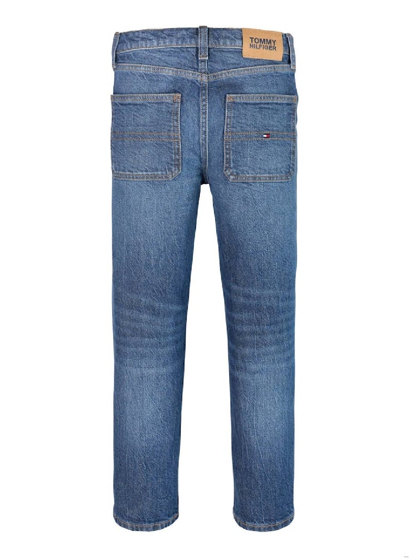 TOMMY HILFIGER Boys' Relaxed Jeans - Cotton, Blue - Image 5