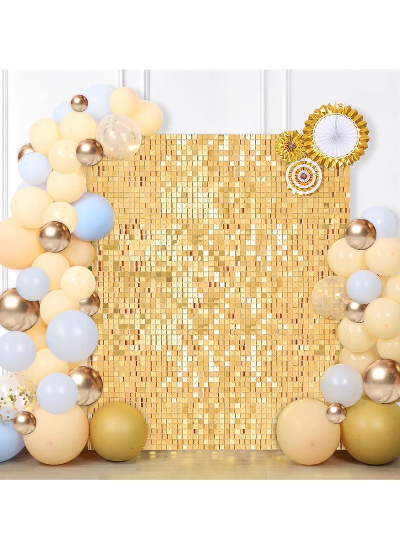 Rainbow Blue Shimmer Wall Backdrop 24PCS Rainbow Blue Sequins Backdrop Decoration Panels, Photo Backdrops for Baby Shower Mermaid Unicorn Birthday Anniversary Wedding Decoration  - Image 3