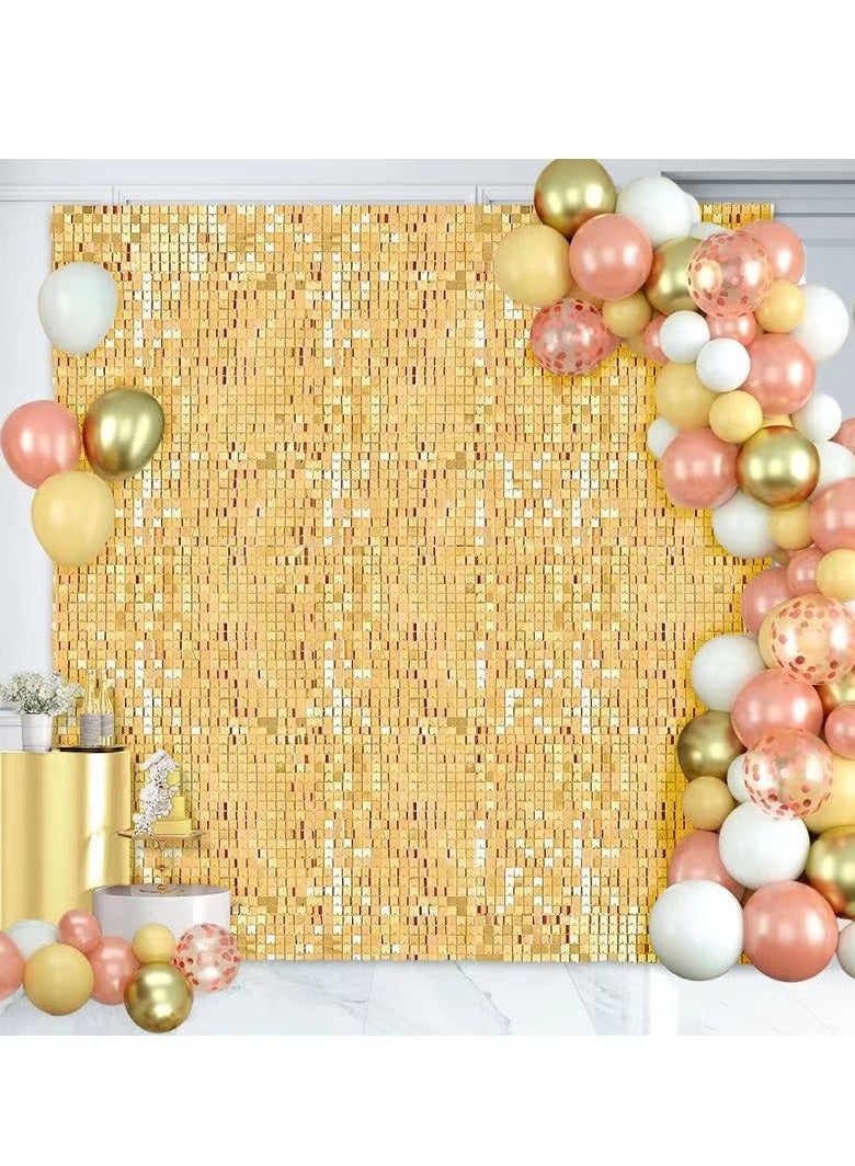 Rainbow Blue Shimmer Wall Backdrop 24PCS Rainbow Blue Sequins Backdrop Decoration Panels, Photo Backdrops for Baby Shower Mermaid Unicorn Birthday Anniversary Wedding Decoration  - Image 5