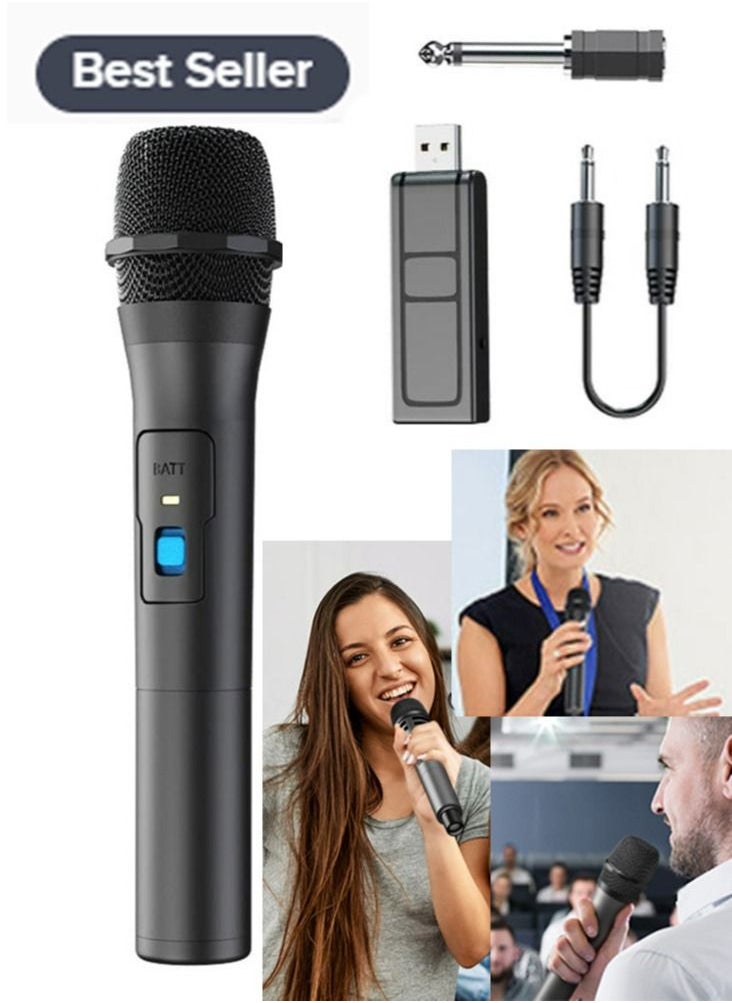 Generic - Wireless Microphone, Universal Handheld Karaoke Mic Speaker, Over 110 DB Outdoor Indoor Cordless Microphone System with USB Receiver for Singing, Karaoke, Speech, Wedding, Church - Image 1