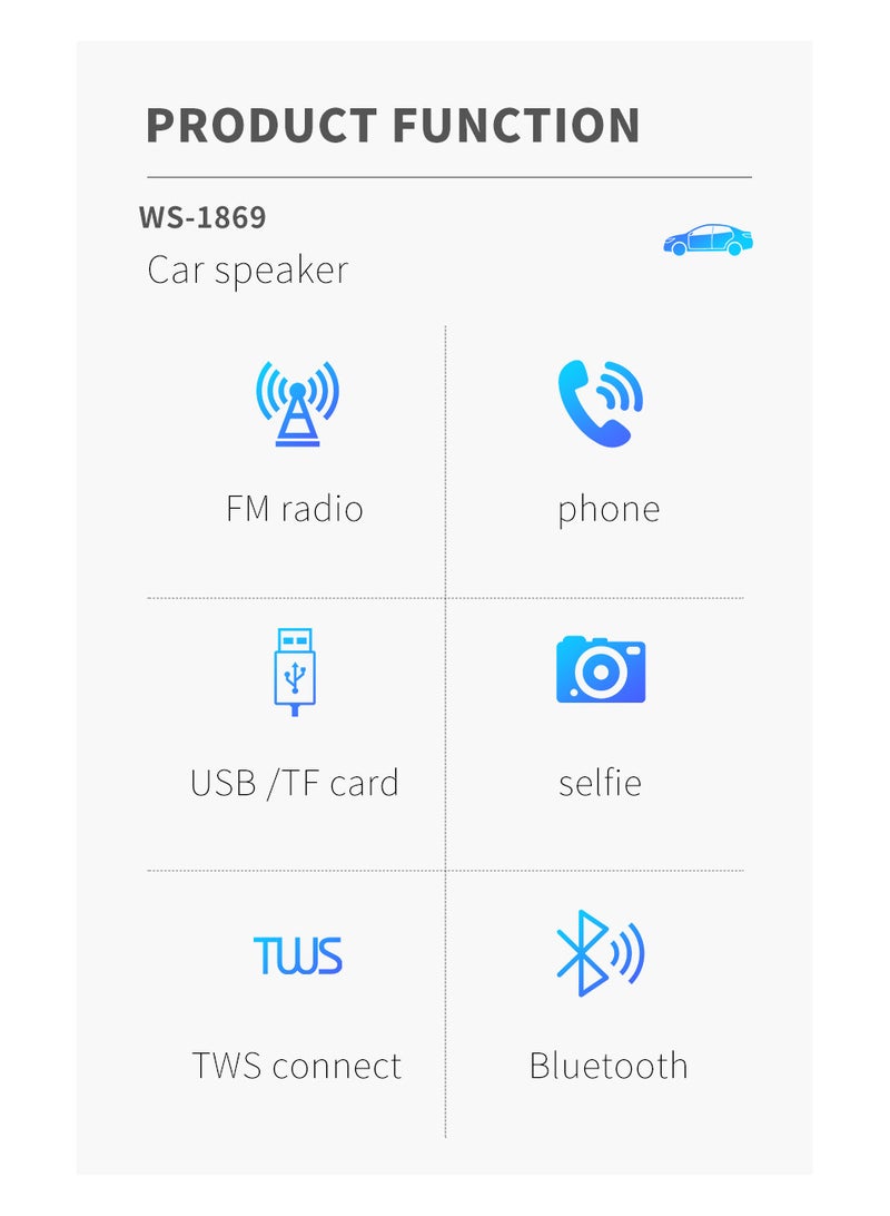 ويستر مكبر صوت بلوتوث WS-1869 SUV على شكل سيارة مع منفذ شحن TF USB FM AUX يدوي TWS Autodyne Type C متعدد الألوان - Image 2