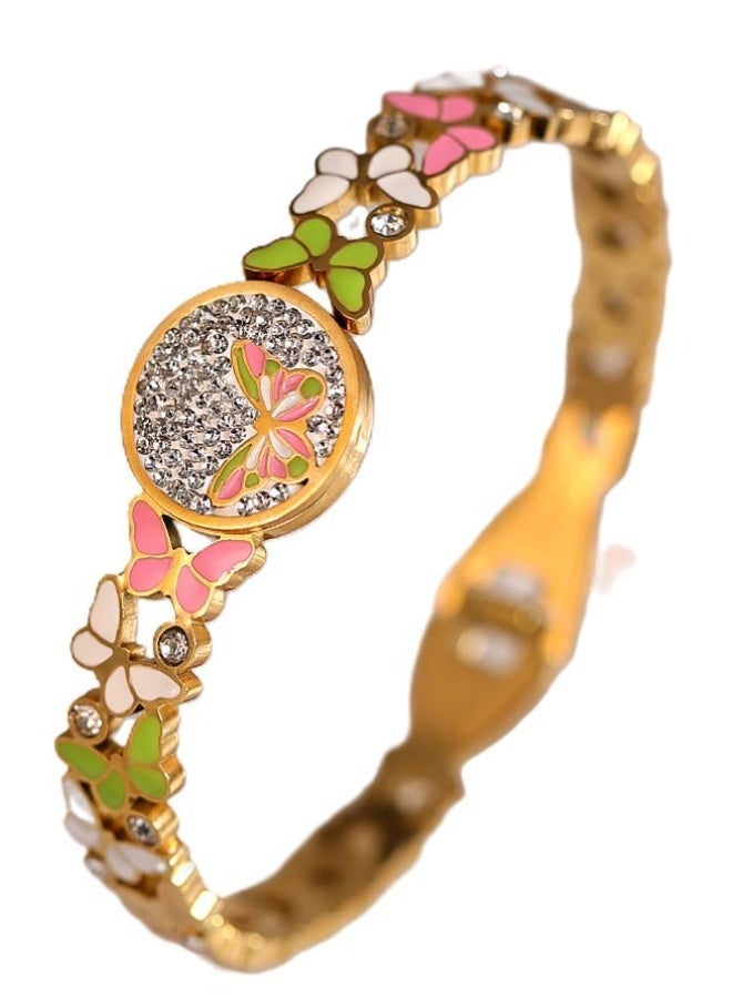 AMETOER High-End Butterfly Bracelet for Women - 18K Gold-Plated Stainless Steel Jewelry, Non-Fading & Durable Accessory - Image 1
