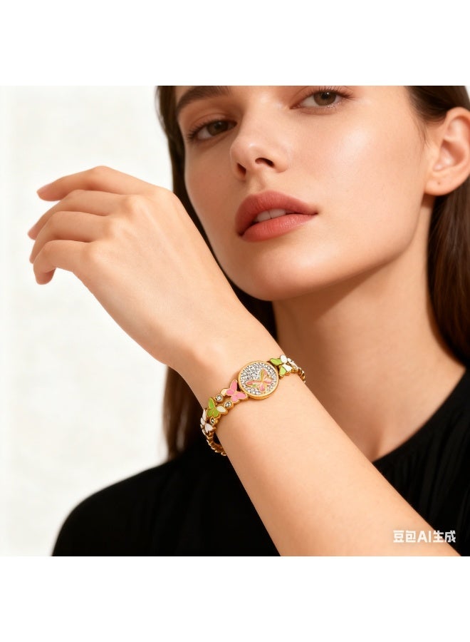 AMETOER High-End Butterfly Bracelet for Women - 18K Gold-Plated Stainless Steel Jewelry, Non-Fading & Durable Accessory - Image 2