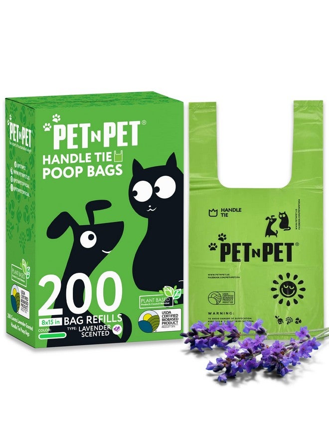 بت آن بت أكياس فضلات الكلاب برائحة اللافندر من Pet N Pet، 200 كيس، بمقابض ربط، مصنوعة من 38% نباتات و62% بولي إيثيلين، أكياس براز سميكة جدًا للكلاب، أكياس نفايات الحيوانات الأليفة - Image 1