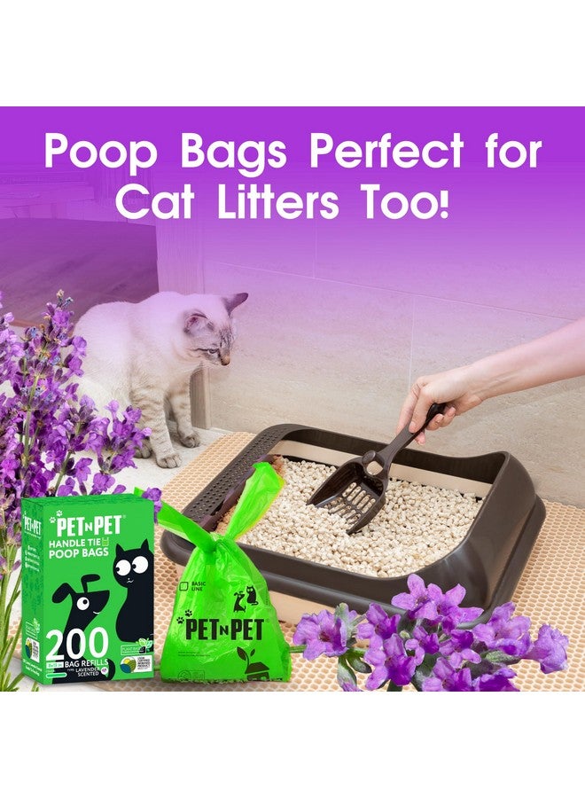 بت آن بت أكياس فضلات الكلاب برائحة اللافندر من Pet N Pet، 200 كيس، بمقابض ربط، مصنوعة من 38% نباتات و62% بولي إيثيلين، أكياس براز سميكة جدًا للكلاب، أكياس نفايات الحيوانات الأليفة - Image 4