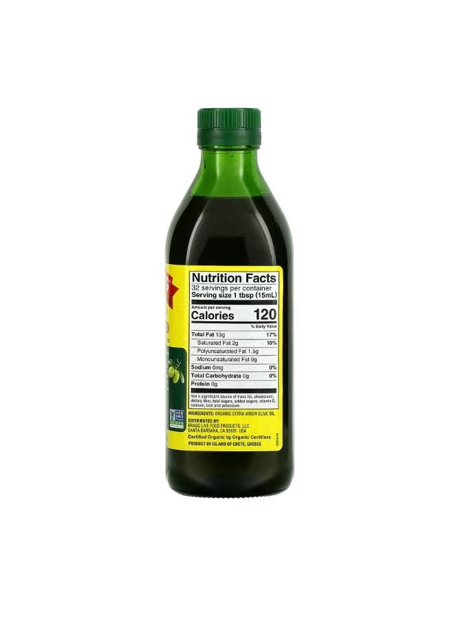 Bragg Organic Extra Virgin Olive Oil 16 fl oz 473 ml - Image 2