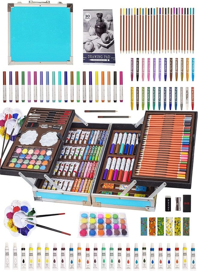 Diamond Craft مجموعة أدوات الرسم من دايموند كرافت، 145 قطعة، للأطفال، أدوات رسم للأولاد والبنات من عمر 8 إلى 12 سنة، حقيبة ألومنيوم محمولة، هدية رائعة لأعياد الميلاد/هدية تذكارية للأولاد والبنات والأطفال والمراهقين والبالغين والمبتدئين والفنانين (ألوان وطباعة للأولاد). - Image 5