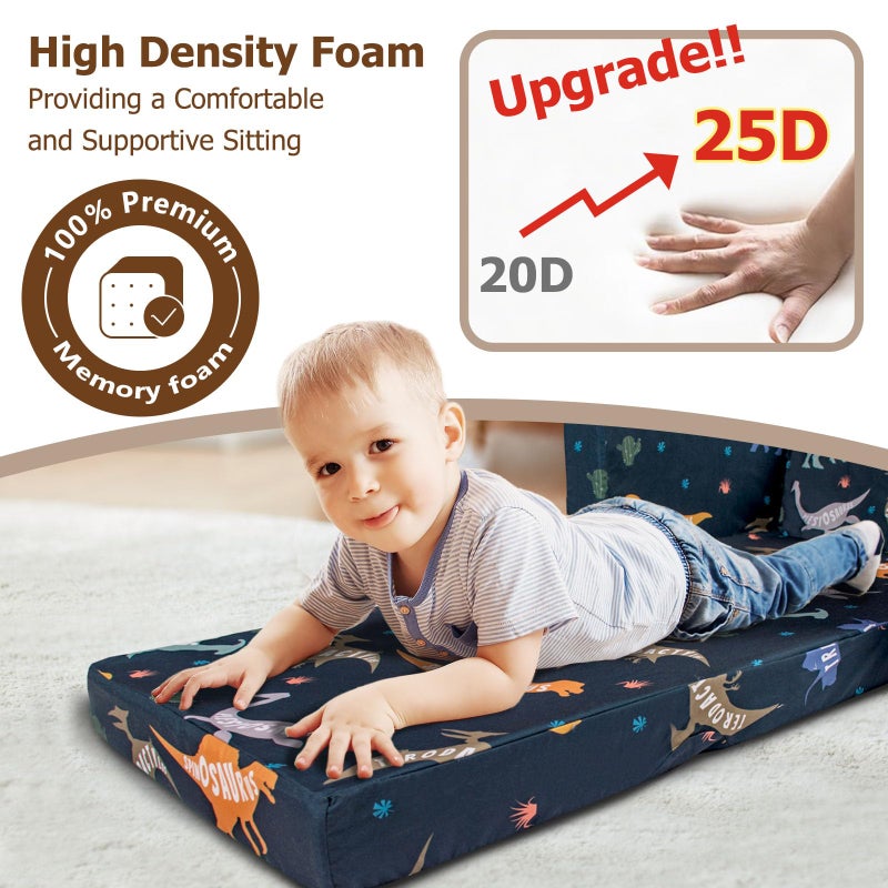 Beavtaens Kids Couch, 2-in-1 Kids Fold Out Couch, Convertible Kid Sofa to Lounger for Girls and Boys, Soft Toddler Chairs Comfy 1-3 Years Old (Dinosaur) - Image 5