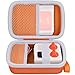 co2CREA Hard Case Compatible with Yoto Mini 2024 Edition Kids Audio Music Player Children Speaker Plays Audiobook Cards Radio and Card Holder Hold up to Yoto 36 Cards Orange Case Grey Zipper - Image 2