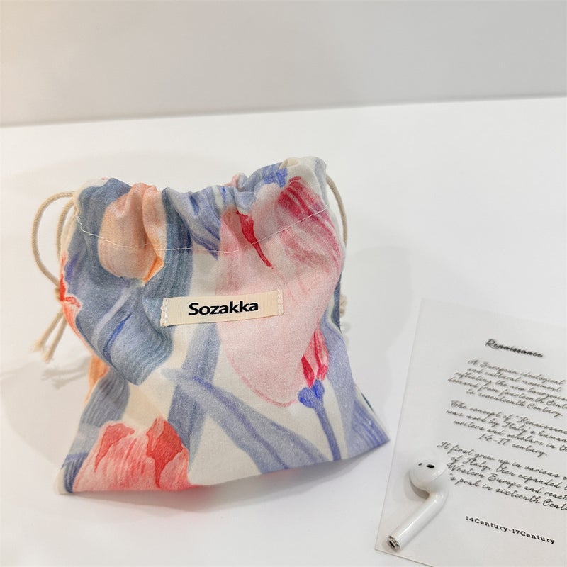 34225 Storage Bag Small Cloth Bag Japanese Lipstick Bag Carry-On Cosmetic Bag Women Portable Cosmetic Bag Drawstring Bag - Image 1